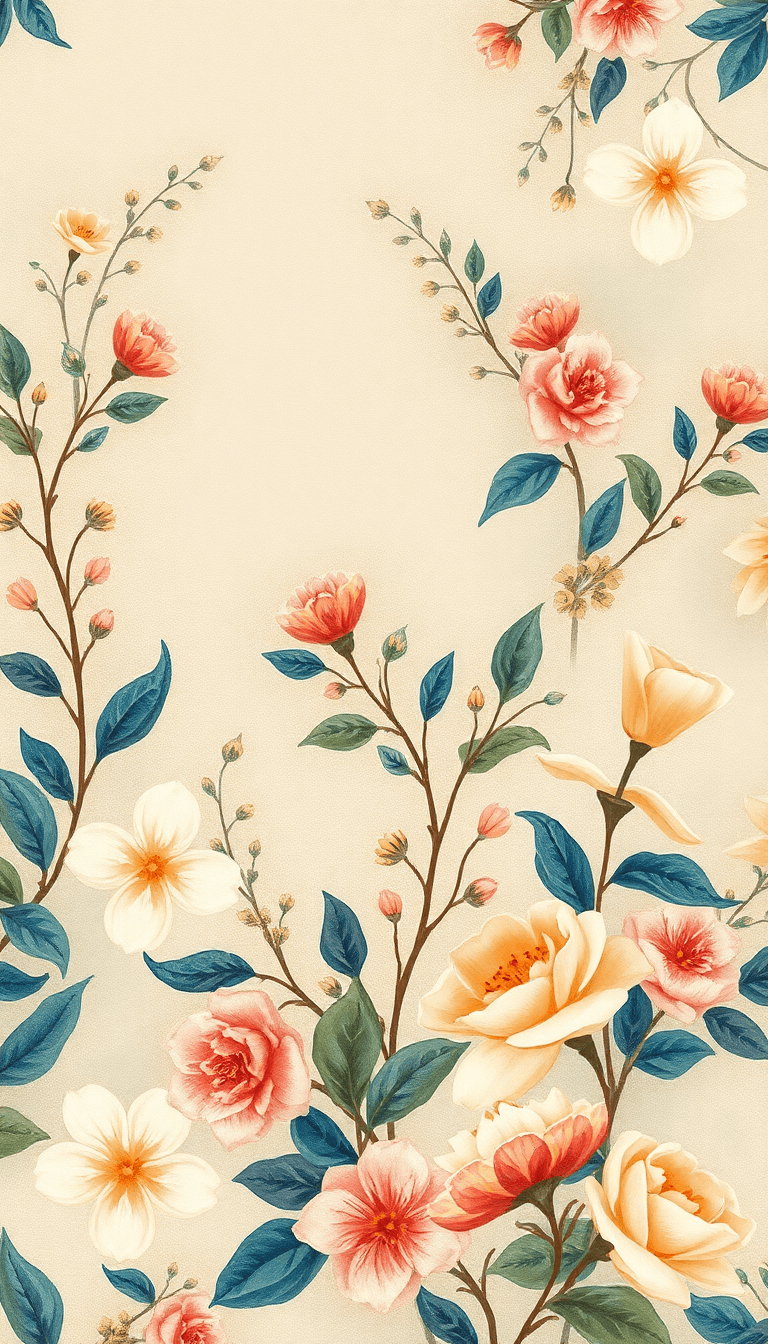 Nature-inspired Floral Pattern
a Classic And Elegant Design Featuring A Repeating Pattern Of Floral Motifs, Often With Soft Colors And Delicate Illustrations. This Design Brings A Touch Of Serenity An