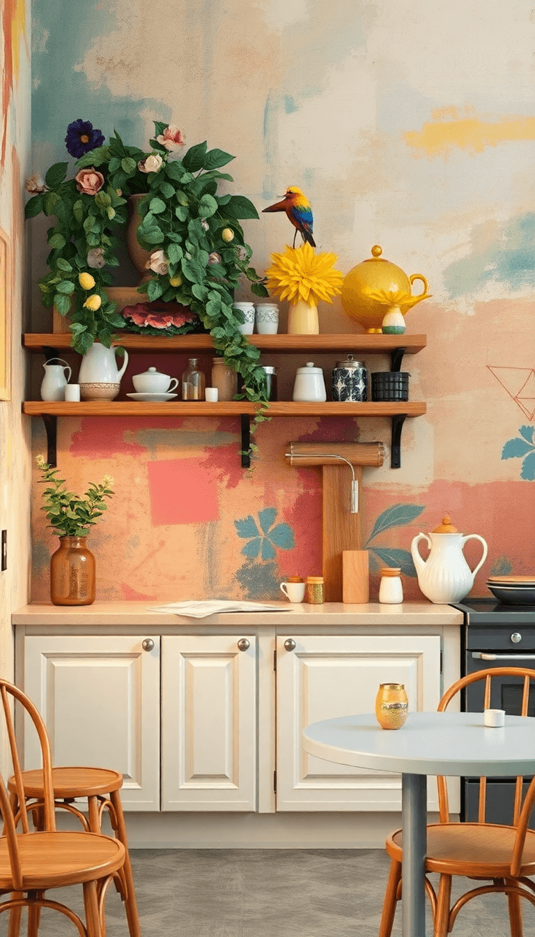 Kitchen Background Wallpaper For A Tea Cafe. Size 120 By 240 Inches