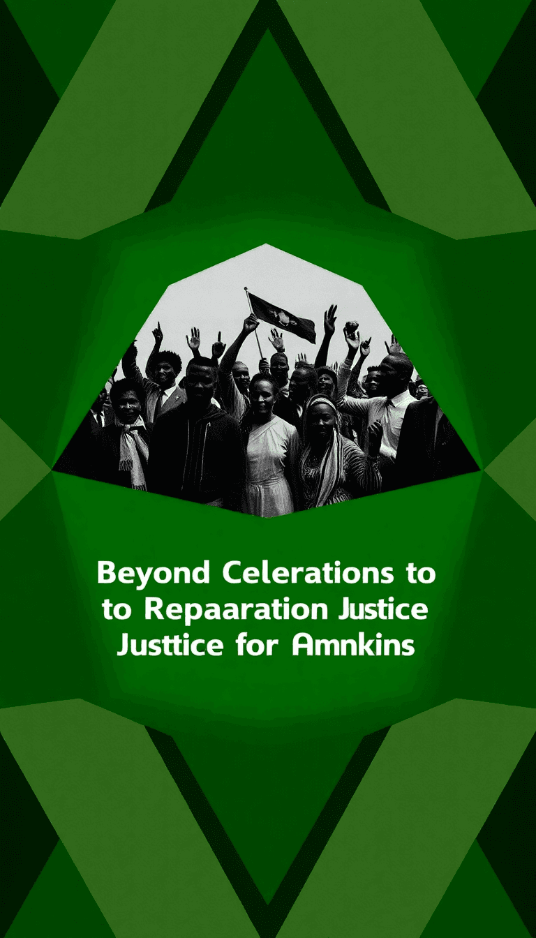 Add The Text "beyond Celebrations To Reparations
                                 Justice For Afrikans" Under The Attached Pan-african Photo