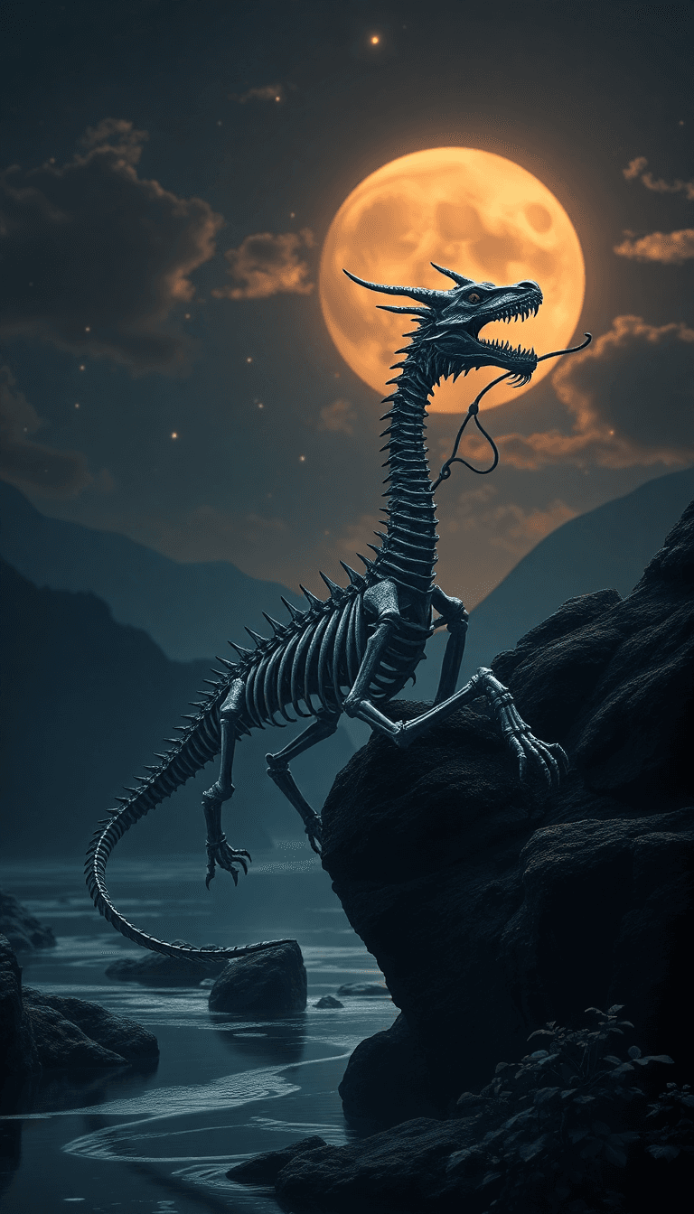 Creat Live Wallpaper Background Colour Light Black And Cursure Move Skaleton Dragon Follow To Cursur
