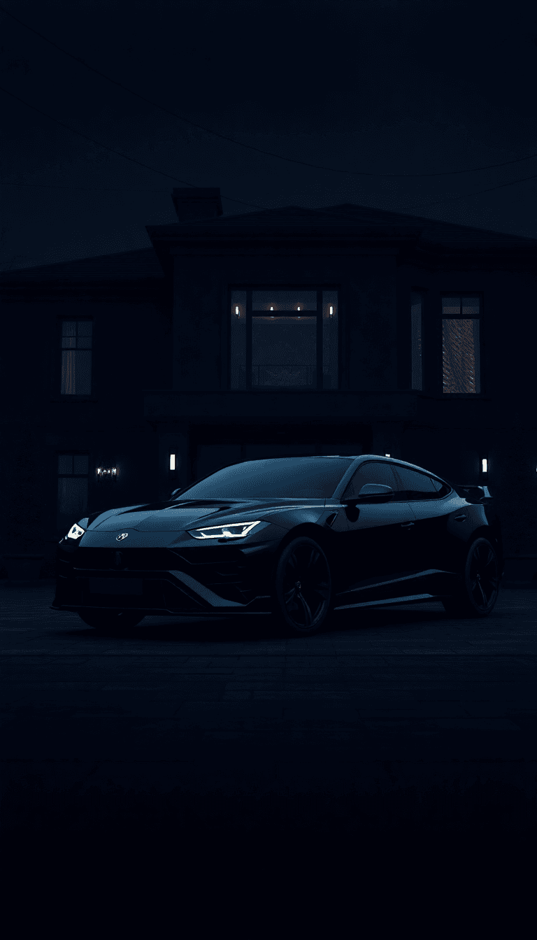 A Lamborghini Urus Car On A Mansion House Residence Wallpaper Design. It Should Have A Landscape Orientation. A Hd 4k Resolution