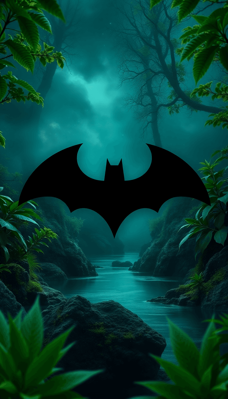 A Desktop Wallpaper Full Black With Batman Logo In The Middle With High Quality